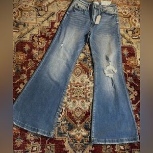 Petra Distressed Super High Rise Flare